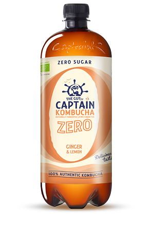 The Gutsy Captain Kombucha ZERO Ginger Lemon BIO